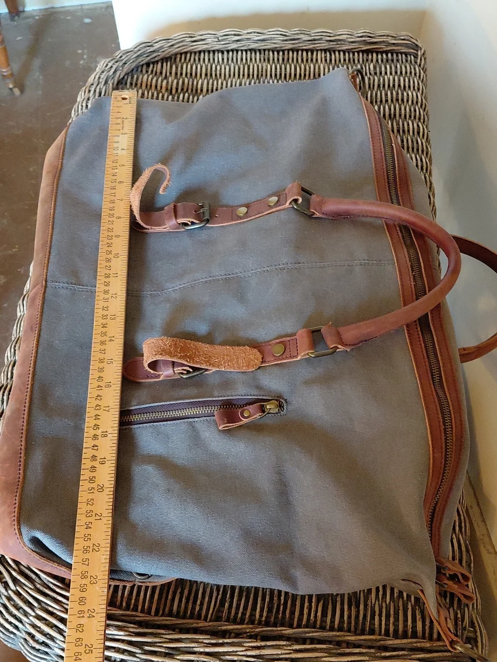 S-Zone Canvas & Leather Weekender Bag/Luggage